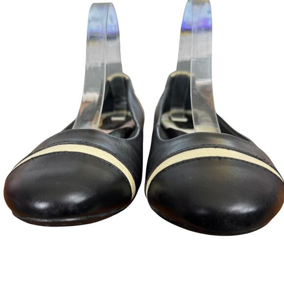 Born Devorah Womens Black Ivory Leather Slip On Ballet Flats Loafers Shoes sz 8 - Picture 7 of 16